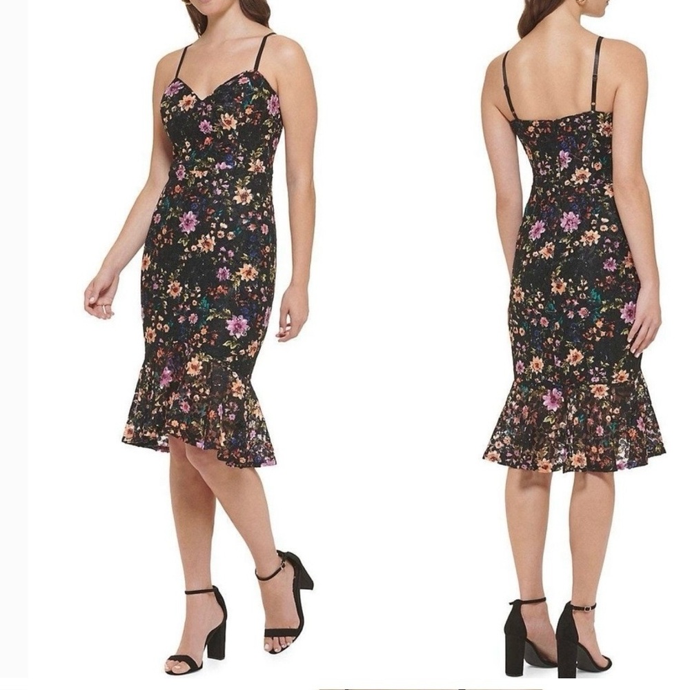 GUESS Floral Lace Dress Size 10, EUC